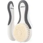 Reer BabyCare Hair Ensemble brosse et peigne, 0 mois+, blanc avec gris,