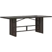 vidaXL Table de jardin avec plateau en verre brun 190x80x74 cm Poly rotin