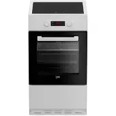Beko FSM58301WC, Cuisinière indépendante, Noir, Blanc, Rotatif, Tactile, Blanc, Façade / Façade supérieure, LCD