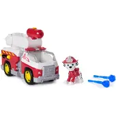 Ryhmä Hau PAW Patrol Fire Rescue - Véhicule de sapeurs-pompiers de Marshall avec échelle basculante, lanceur de projectiles et figurine de chien de Marshall, camion de pompiers, 3 an(s), plastique, rouge, blanc