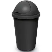 Monzana Odpadkový ko COMPACTA R Roller recyklovan erný s recyklovan erným víkem, objem 50l