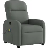 vidaXL Fauteuil relax de massage, tissu, gris foncé