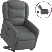 vidaXL Fauteuil relax avec releveur électrique Tissu gris foncé