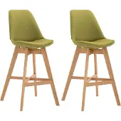 CLP lot de 2 tabourets de bar Cannes tissu natura
