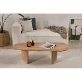 Skye Decor , Ovalis - Atlantic Pine, Table basse, Pin atlantique, plateau 100 % mélamine, 130 x 65 x 40 cm