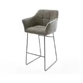 DELIFE Chaise-de-bar Yulo-Flex Bouclé doux Boue Pied trapèze noir Noir