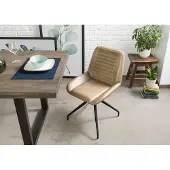 MASSIVMOEBEL24.DE MASSIVMOEBEL24 | Chaise 49x56 Cuir IRON LABEL #609