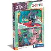 Clementoni , le Puzzle européen Made in Italie Puzzle 2 Puzzles - Stitch - 10 à 25 pièces