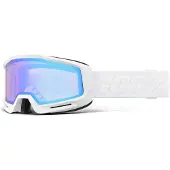 100% Okan Hiper Ski Goggles Blanc Mirror Turquoise Lens/CAT3