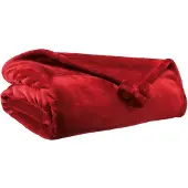 Vivaraise Plaid Tender Pompons En Polyester Rubis 130 X 170