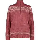 CMP 7h86505 Half Zip Sweater Rouge,Rose L Femme