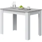 Dmora Anat - Table fixe, 109x67x78h cm Blanc, 6 places