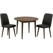 Dmora Bee - Ensemble Table et Chaises, Noyer Brun, 4 Places