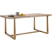 Dmora Kazimir - Table Fixe, 180x90x78h cm or, 9 Places