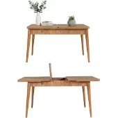 Dmora Loiano - Table extensible, 165x80x75h cm chêne marron, 8 places