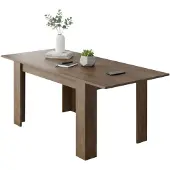 Dmora Marene - Table extensible, 200x90x75h cm, Noyer marron, Extensible