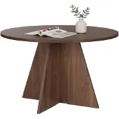 Dmora Racale - Table Fixe, 120x120x75h cm Noyer Brun, 4 Places
