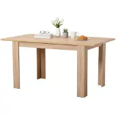 Dmora Uscio - Table Fixe, 120x80x75h cm Chêne Brun, 6 Places