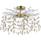 Globo Plafonnier DANNA, métal doré, effet cristal, 8 ampoules G9, diamètre 61 cm