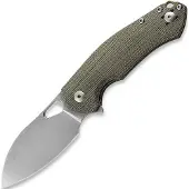 GiantMouse Couteau pliant ACE Biblio XL green canvas micarta