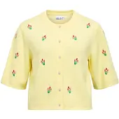 Object Cardigan 'OBJThess' jaune clair / sapin / rose / rouge foncé