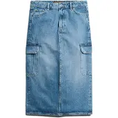 Superdry Jupe Denim Cargo Pocket Midi