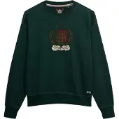 Superdry pour femme. W2012579A Sweatshirt Crest vert (XS), Casuel, Coton