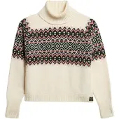 Superdry Fairisle High Neck Sweater Beige XL Femme