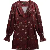 Superdry pour femme. W8012005A Robe Jacquard grenat (S), Casuel, Viscose, Manche longue