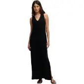 Superdry Laddered Jersey Maxi Sleeveless Long Dress Noir M Femme