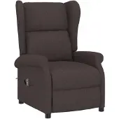vidaXL Fauteuil à oreilles avec fonction de couchage Électrique Marron foncé Tissu