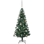 vidaXL Sapin de Noël artificiel pré-éclairé Vert 210 cm PVC et métal