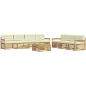 vidaXL Ensemble de canapés d'extérieur , 8 pièces, blanc et crème, en polyester