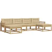 vidaXL Ensemble de salon de jardin 6 pièces, blanc et beige