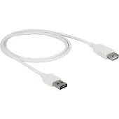 DeLOCK Easy - Rallonge de câble USB - USB (M) reversible pour USB (F) - USB 2.0 - 1 m - blanc