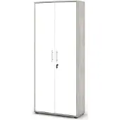 Dmora Saponara - Armoire Multi-Usages 2 Portes, 79x188 cm Gris Ciment, 4 Étages