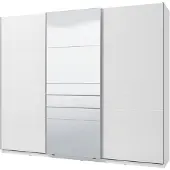 Dmora Carasco - Garde-robe Grande, 263x224h cm Blanc Mat, Porte-manteaux