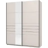 Dmora Vialone - Grande penderie, 146x218h cm Crème blanche, Porte-manteaux