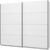 Dmora Salemi - Grande Armoire, 245x218h cm Blanc Mat, Porte-Manteaux