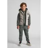 MINOTI Gilet matelassé à capuche, gris, taille 110, pour garçon