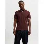 Jack & Jones T-Shirt 'JJPaulos' bleu marine / rouge foncé / blanc