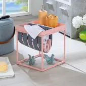 Dmora Limana - Table basse, 35x40x35h cm Rose, Porte-revues
