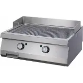 Maxima - Plancha Gastro Heavy Duty - Chromée rainurée - Appareil double - Profondeur 70 cm - Gaz