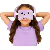 Relaxeazzz Octopus en peluche Coussin de voyage rond & masque pour les yeux, Multicolore, (Coussins de voyage)