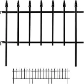 Relaxdays : bordure de parterre en métal, H x L : 45,5 x 226 cm, bordure de parterre à enfoncer, 4 éléments, style gothique, noir