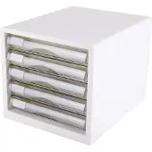 Deli Schubladenbox 5 Schubladen 27,5x34x26cm weiss (A4)