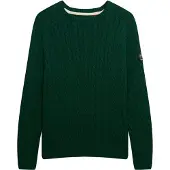 Superdry pour femme. W6110610A Pull Slouchy Cable green (XXS), Casuel, Vert, Coton