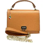 DrachenLeder Sac à main pour femme Florence en cuir beige clair, dimensions 8 x 23 x 15 cm, référence OTF854C4