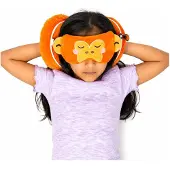 Relaxeazzz peluche Adoramals orang-outan oreiller de voyage rond & masque pour les yeux, Oreiller de voyage, Multicolore