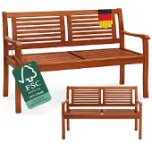 Casaria Banc de jardin 120x56x88cm en bois eucalyptus